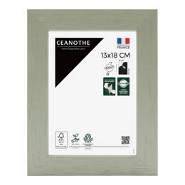 Cadre photo Karma tilleul 13x18 cm et 13x18 cm - Pour photo et poster A6 et Carte Postale  - Verre acrylique - Fabriqué en France - Ceanothe