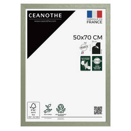 Cadre photo Karma tilleul 50x70 cm et 50x70 cm - Pour photo et poster A2 et Affiche Poster - Verre acrylique - Fabriqué en France - Ceanothe