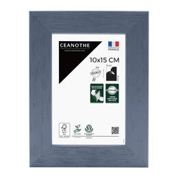 Cadre photo Karma gris bleuté 10x15 cm et 10x15 cm - Pour photo et poster A6 et Carte Postale  - Verre acrylique - Fabriqué en France - Ceanothe