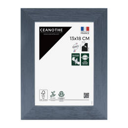 Cadre photo Karma gris bleuté 13x18 cm et 13x18 cm - Pour photo et poster A6 et Carte Postale  - Verre acrylique - Fabriqué en France - Ceanothe