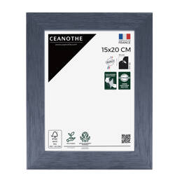 Cadre photo Karma gris bleuté 15x20 cm et 15x20 cm - Pour photo et poster A5, A6 et Carte Postale  - Verre acrylique - Fabriqué en France - Ceanothe