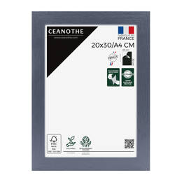 Cadre photo Karma gris bleuté 20x30 cm et 20x30 cm - Pour photo et poster A4 - Verre acrylique - Fabriqué en France - Ceanothe