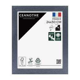 Cadre photo Karma gris bleuté 24x30 cm et 24x30 cm - Pour photo et poster A4 - Verre acrylique - Fabriqué en France - Ceanothe