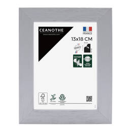 Cadre photo Karma gris 13x18 cm et 13x18 cm - Pour photo et poster A6 et Carte Postale  - Verre acrylique - Fabriqué en France - Ceanothe