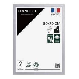 Cadre photo Karma gris 50x70 cm et 50x70 cm - Pour photo et poster A2 et Affiche Poster - Verre acrylique - Fabriqué en France - Ceanothe