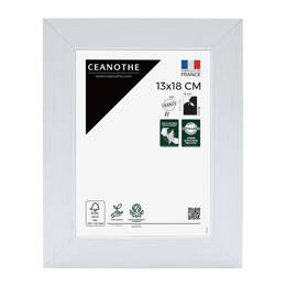 Cadre photo Karma blanc 13x18 cm et 13x18 cm - Pour photo et poster A6 et Carte Postale  - Verre acrylique - Fabriqué en France - Ceanothe