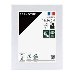 Cadre photo Karma blanc 18x24 cm et 18x24 cm - Pour photo et poster A5 - Verre acrylique - Fabriqué en France - Ceanothe