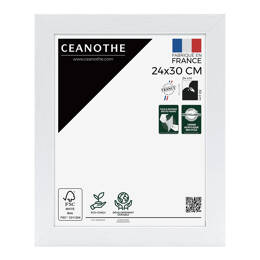 Cadre photo Karma blanc 24x30 cm et 24x30 cm - Pour photo et poster A4 - Verre acrylique - Fabriqué en France - Ceanothe