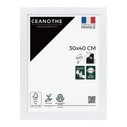 Cadre photo Karma blanc 30x40 cm et 30x40 cm - Pour photo et poster A4 - Verre acrylique - Fabriqué en France - Ceanothe
