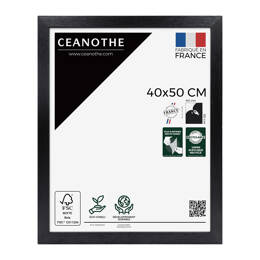 Cadre photo Karma noir 40x50 cm et 40x50 cm - Pour photo et poster A3 - Verre acrylique - Fabriqué en France - Ceanothe