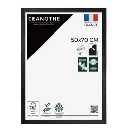 Cadre photo Karma noir 50x70 cm et 50x70 cm - Pour photo et poster A2 et Affiche Poster - Verre acrylique - Fabriqué en France - Ceanothe