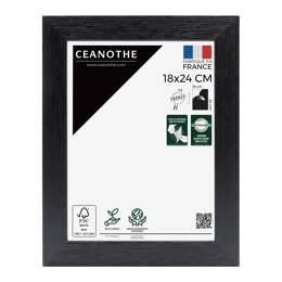 Cadre photo Karma noir 18x24 cm et 18x24 cm - Pour photo et poster A5 - Verre acrylique - Fabriqué en France - Ceanothe