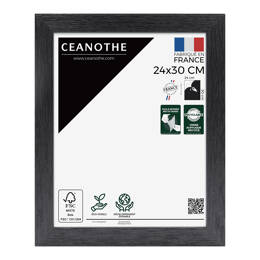 Cadre photo Karma noir 24x30 cm et 24x30 cm - Pour photo et poster A4 - Verre acrylique - Fabriqué en France - Ceanothe