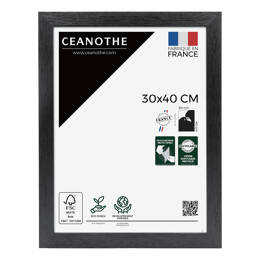 Cadre photo Karma noir 30x40 cm et 30x40 cm - Pour photo et poster A4 - Verre acrylique - Fabriqué en France - Ceanothe