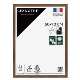 Cadre Photo bois FSC Marron 50x70 cm design Éternel – Cadre avec Verre Acrylique pour Photo, Affiche ou Poster - Fabriqué en France - Ceanothe
