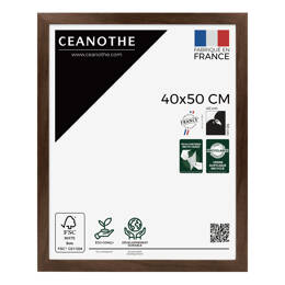 Cadre Photo bois FSC Marron 40x50 cm design Éternel – Cadre avec Verre Acrylique pour Photo, Affiche ou Poster - Fabriqué en France - Ceanothe