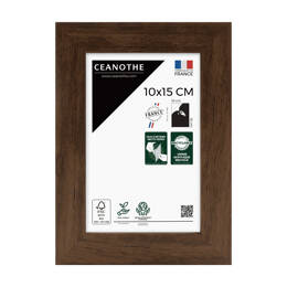 Cadre Photo bois FSC Marron 10x15 cm design Éternel – Cadre avec Verre Acrylique pour Photo, Affiche ou Poster - Fabriqué en France - Ceanothe