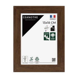 Cadre Photo bois FSC Marron 13x18 cm design Éternel – Cadre avec Verre Acrylique pour Photo, Affiche ou Poster - Fabriqué en France - Ceanothe