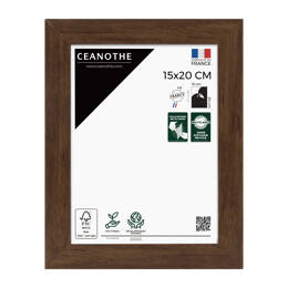 Cadre Photo bois FSC Marron 15x20 cm design Éternel – Cadre avec Verre Acrylique pour Photo, Affiche ou Poster - Fabriqué en France - Ceanothe