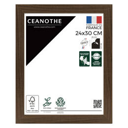 Cadre Photo bois FSC Marron 24x30 cm design Éternel – Cadre avec Verre Acrylique pour Photo, Affiche ou Poster - Fabriqué en France - Ceanothe
