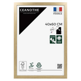 Cadre Photo bois FSC Brut 40x60 cm design Éternel – Cadre avec Verre Acrylique pour Photo, Affiche ou Poster - Fabriqué en France - Ceanothe
