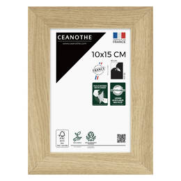 Cadre Photo bois FSC Brut 10x15 cm design Éternel – Cadre avec Verre Acrylique pour Photo, Affiche ou Poster - Fabriqué en France - Ceanothe