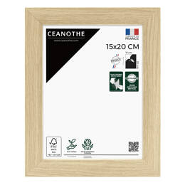 Cadre Photo bois FSC Brut 15x20 cm design Éternel – Cadre avec Verre Acrylique pour Photo, Affiche ou Poster - Fabriqué en France - Ceanothe