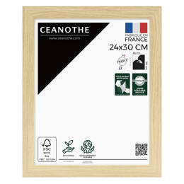 Cadre Photo bois FSC Brut 24x30 cm design Éternel – Cadre avec Verre Acrylique pour Photo, Affiche ou Poster - Fabriqué en France - Ceanothe