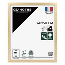 Cadre Photo bois FSC Brut 40x50 cm design Éternel – Cadre avec Verre Acrylique pour Photo, Affiche ou Poster - Fabriqué en France - Ceanothe