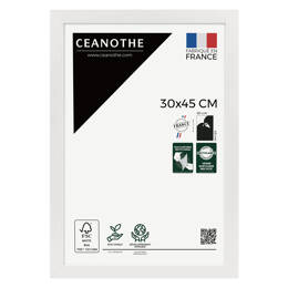 Cadre Photo bois FSC Blanc 30x40 cm  design Éternel – Cadre avec Verre Acrylique pour Photo, Affiche ou Poster - Fabriqué en France - Ceanothe