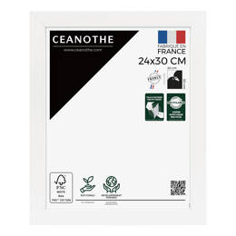 Cadre Photo bois FSC Blanc 24x30 cm design Éternel – Cadre avec Verre Acrylique pour Photo, Affiche ou Poster - Fabriqué en France - Ceanothe