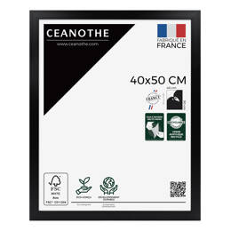 Cadre Photo bois FSC Noir 40x50 cm design Éternel – Cadre avec Verre Acrylique pour Photo, Affiche ou Poster - Fabriqué en France - Ceanothe