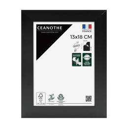 Cadre Photo bois FSC Noir 13x18 cm design Éternel – Cadre avec Verre Acrylique pour Photo, Affiche ou Poster - Fabriqué en France - Ceanothe