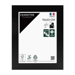 Cadre Photo bois FSC Noir 15x20 cm design Éternel – Cadre avec Verre Acrylique pour Photo, Affiche ou Poster - Fabriqué en France - Ceanothe