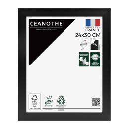 Cadre Photo bois FSC Noir 24x30 cm design Éternel – Cadre avec Verre Acrylique pour Photo, Affiche ou Poster - Fabriqué en France - Ceanothe