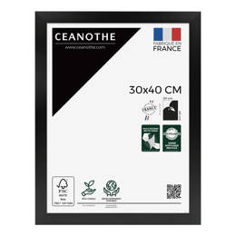Cadre Photo bois FSC Noir 30x40 cm design Éternel – Cadre avec Verre Acrylique pour Photo, Affiche ou Poster - Fabriqué en France - Ceanothe