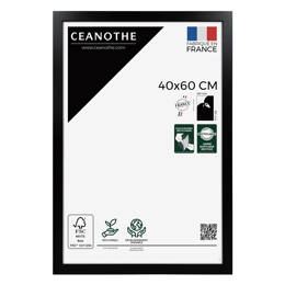 Cadre Photo bois FSC Noir 40x60 cm design Éternel – Cadre avec Verre Acrylique pour Photo, Affiche ou Poster - Fabriqué en France - Ceanothe