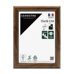 Cadre photo Shelter ébène 13x18 cm et 13x18 cm - Pour photo et poster A6 et Carte Postale  - Verre acrylique - Fabriqué en France - Ceanothe