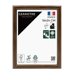 Cadre photo Shelter ébène 18x24 cm et 18x24 cm - Pour photo et poster A5 - Verre acrylique - Fabriqué en France - Ceanothe