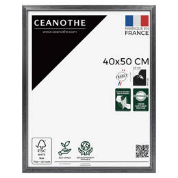 Cadre photo Perle noir 40x50 cm et 40x50 cm - Pour photo et poster A3 - Verre acrylique - Fabriqué en France - Brio