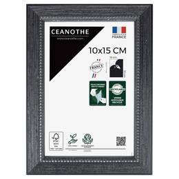 Cadre photo Perle noir 10x15 cm et 10x15 cm - Pour photo et poster A6 - Verre acrylique - Fabriqué en France - Brio