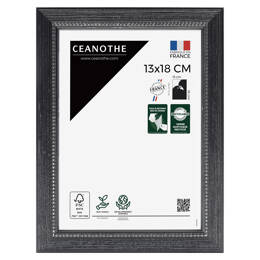 Cadre photo Perle noir 13x18 cm et 13x18 cm - Pour photo et poster A6 - Verre acrylique - Fabriqué en France - Brio