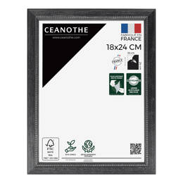 Cadre photo Perle noir 18x24 cm et 18x24 cm - Pour photo et poster A5 - Verre acrylique - Fabriqué en France - Brio