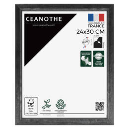 Cadre photo Perle noir 24x30 cm et 24x30 cm - Pour photo et poster A4 - Verre acrylique - Fabriqué en France - Brio