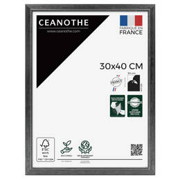 Cadre photo Perle noir 30x40 cm et 30x40 cm - Pour photo et poster A4 - Verre acrylique - Fabriqué en France - Brio