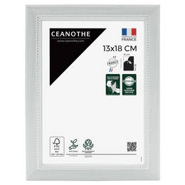 Cadre photo Perle gris clair 13x18 cm et 13x18 cm - Pour photo et poster A6 - Verre acrylique - Fabriqué en France - Brio