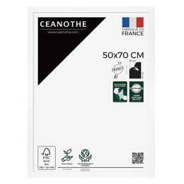 Cadre photo Nora blanc 50x70 cm et 50x70 cm - Pour photo et poster A1 et Affiche Poster - Verre acrylique - Fabriqué en France - Ceanothe