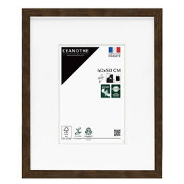 Cadre Photo Wild Brun 40x50 cm en résine recyclé – Cadre photo avec Verre Acrylique et Passe-partout intégré - Fabriqué en France - Ceanothe