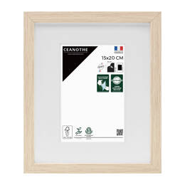 Cadre Photo Wild Brut 15x20 cm en résine recyclé – Cadre photo avec Verre Acrylique et Passe-partout intégré - Fabriqué en France - Ceanothe