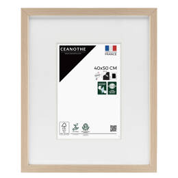 Cadre Photo Wild Brut 40x50 cm en résine recyclé – Cadre photo avec Verre Acrylique et Passe-partout intégré - Fabriqué en France - Ceanothe